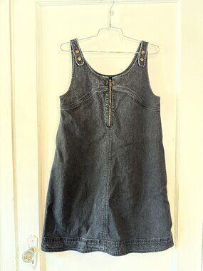 Pilcro by Anthropologie Black Denim Pinafore Dress